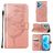 Mobigear Butterfly Housse Realme 9 Pro Plus Etui Porte-Monnaie - Rose doré