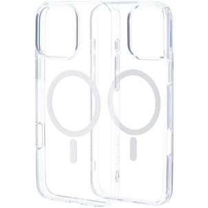 Mobiparts Hardcover Coque Transparente iPhone 16 Pro Max MagSafe Coque arrière Rigide - Transparent