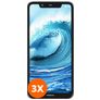 Mobigear Premium Nokia 5.1 Plus Verre trempé Protection d'écran - Compatible Coque - Noir (Lot de 3)