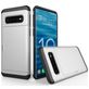 Mobigear Card Coque Samsung Galaxy S10 Plus Coque arrière Rigide Anti-Chocs avec Porte-Cartes - Argent