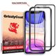GrizzlyCoat Easy Fit iPhone 11 Verre trempé Protection d'écran - Compatible Coque + Cadre d'installation - Noir