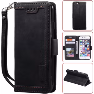 Mobigear Two Tone Housse iPhone SE (2022) Etui Porte-Monnaie - Noir