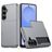 Mobigear Card Samsung Galaxy S26 Plastique rigide Coque arrière Antichoc avec porte-cartes - Gris