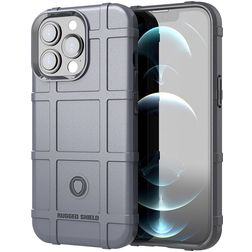 Mobigear Rugged Shield Coque iPhone 13 Pro Max Coque arrière en TPU Souple Anti-Chocs - Gris