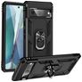 Mobigear Armor Ring Coque Google Pixel 7 Coque arrière Rigide Anti-Chocs avec Anneau-Support - Noir