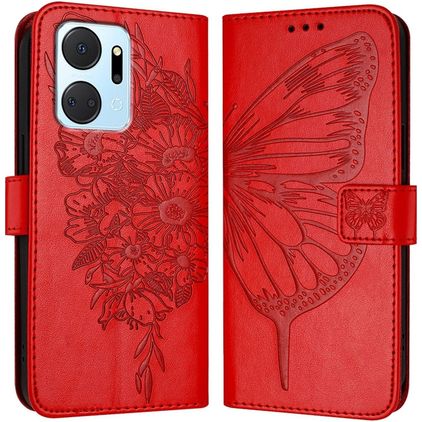 Mobigear Butterfly HONOR X7A Étui Portefeuille - Rouge