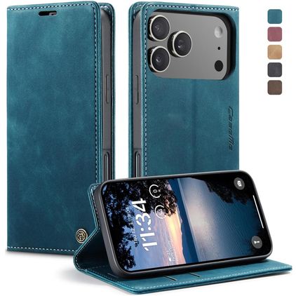 CaseMe 013 Housse iPhone 17 Pro Etui Porte-Monnaie - Bleu