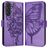 Mobigear Butterfly Samsung Galaxy M55 Étui Portefeuille - Violet