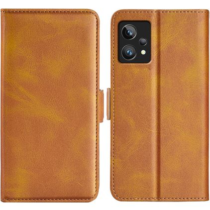 Mobigear Slim Magnet Realme 9 Pro Plus Étui Portefeuille - Cognac