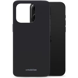 Mobilize Rubber Gelly Coque iPhone 16 Pro Max Coque arrière en TPU Souple - Noir