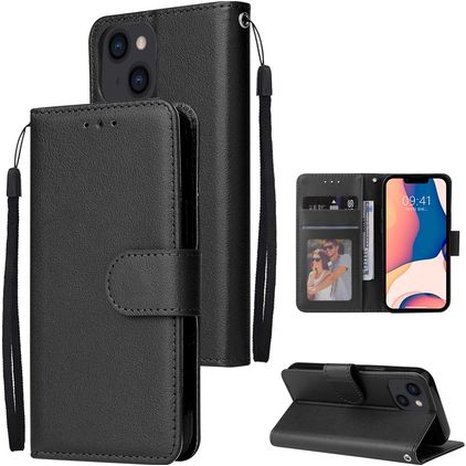 Mobigear Wallet Housse iPhone 14 Etui Porte-Monnaie - Noir