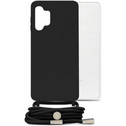 Mobilize Lanyard Gelly Samsung Galaxy A13 4G Coque avec cordon en TPU Souple - Noir