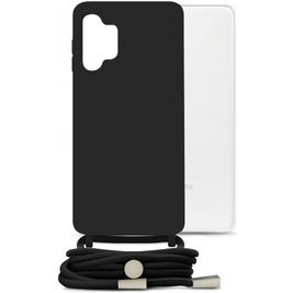 Mobilize Lanyard Gelly Samsung Galaxy A13 4G Coque avec cordon en TPU Souple - Noir