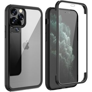 Valenta Full Cover Coque iPhone 11 Coque arrière en Verre trempé Anti-Chocs - Noir