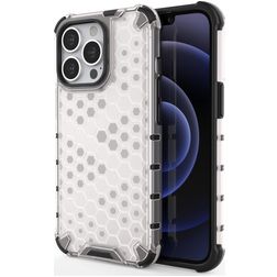Mobigear Honeycomb Coque iPhone 14 Pro Max Coque arrière Rigide Anti-Chocs - Blanc
