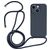 Mobigear Lanyard iPhone 15 Plus Coque avec cordon en Silicone - Dark Blue