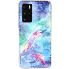 Mobigear Marble Coque Huawei P40 Coque arrière en TPU Souple - Bleu