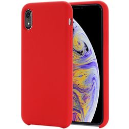 Mobigear Rubber Touch Coque iPhone XR Coque arrière en Silicone - Rouge