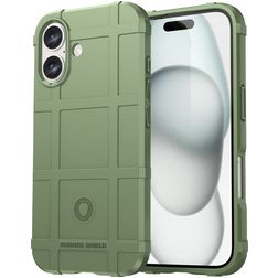 Mobigear Rugged Shield Coque iPhone 16 Plus Coque arrière en TPU Souple Anti-Chocs - Vert