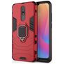 Mobigear Armor Ring Coque Xiaomi Redmi 8 Coque arrière Rigide Anti-Chocs avec Anneau-Support - Rouge