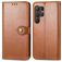 Mobigear Snap Button Housse Samsung Galaxy S25 Etui Porte-Monnaie - Marron