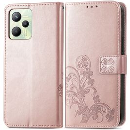 Mobigear Clover Housse Realme C35 Etui Porte-Monnaie - Rose doré