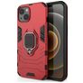Mobigear Armor Ring Coque iPhone 13 Coque arrière Rigide Anti-Chocs avec Anneau-Support - Rouge