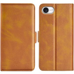 Mobigear Slim Magnet Housse iPhone 16e Etui Porte-Monnaie - Cognac