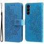 Mobigear Flowers Housse Samsung Galaxy S23 Etui Porte-Monnaie - Bleu