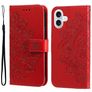 Mobigear Flowers Housse iPhone 17 Etui Porte-Monnaie - Rouge