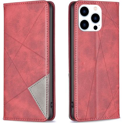 Mobigear Rhombus Slim Housse iPhone 16 Pro Max Etui - Rouge