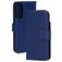 Mobiparts Wallet Samsung Galaxy S25 Edge Cuir véritable Étui Portefeuille - Bleu
