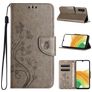 Mobigear Flowers Housse Samsung Galaxy A55 Etui Porte-Monnaie - Gris