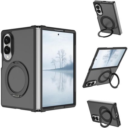 Mobigear 360 Rotating Ring Coque Samsung Galaxy Z Fold 8 Ultra MagSafe Coque arrière Rigide avec Anneau-Support - Noir