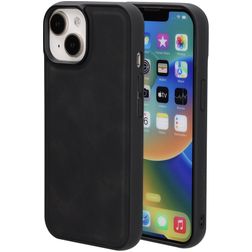 Mobiparts Classic Coque iPhone 15 MagSafe Coque arrière en TPU,Similicuir - Graphite Black