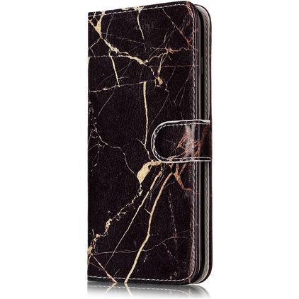 Mobigear Marble iPhone 8 Plus Étui Portefeuille - Noir
