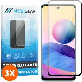 Mobigear Premium Xiaomi Redmi 10 5G Verre trempé Protection d'écran - Compatible Coque - Noir (Lot de 3)