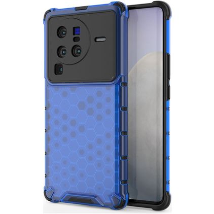 Mobigear Honeycomb Vivo X80 Pro Plastique rigide Coque arrière Antichoc - Bleu