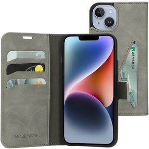 Mobiparts Classic Wallet Housse iPhone 14 Etui Porte-Monnaie - Granite Grey
