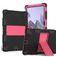 Mobigear ShieldStand Coque Samsung Galaxy Tab A8 10.5 (2021) Coque arrière en Plastique rigide,Silicone + Support Amovible - Noir / Rouge