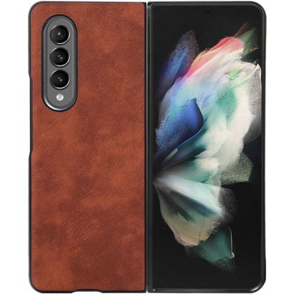 Mobigear Excellent Coque Samsung Galaxy Z Fold 4 Coque arrière Rigide - Marron