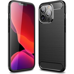 Mobigear Brushed Slim Coque iPhone 14 Pro Max Coque arrière en TPU Souple - Noir