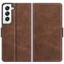 Mobigear Slim Magnet Housse Samsung Galaxy S22 Etui Porte-Monnaie - Marron