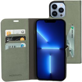 Mobiparts Classic Wallet Housse iPhone 13 Pro Max Etui Porte-Monnaie - Stone Green