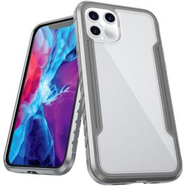 Mobigear Metal Tough Coque iPhone 12 Pro Max Coque arrière Rigide Anti-Chocs - Transparent / Gris