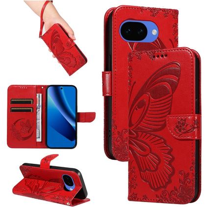 Mobigear Butterfly Housse Google Pixel 10a Etui Porte-Monnaie - Rouge