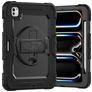 Xccess Survivor All-round Coque iPad Pro 11 Pouces (2024) Coque arrière en Plastique rigide,Silicone + Bandoulière + Support Amovible - Noir