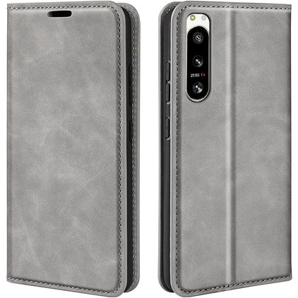 Mobigear Retro Slim Sony Xperia 5 IV Étui Portefeuille - Gris