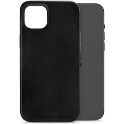 Mobilize Premium iPhone 15 Plus MagSafe Cuir véritable Coque arrière - Noir