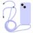Mobigear Lanyard iPhone 14 Coque avec cordon en Silicone - Violet